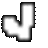 Two identical white L-shaped icons with black outlines on gray background, one below a chocolate chip cookie image.