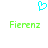 A static pixel art icon with a cyan heart symbol above green text reading "Fierenz" on a white background.