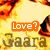Animated icon featuring a character with red hair and blue eyes in various poses against a fiery background, displaying text elements.