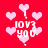 Pixelated red background with pink hearts and white text reading 'I LOVE YOU' in multiple positions.