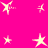 A bright pink background displays multiple yellow star icons in various sizes and orientations, some with motion blur effects.