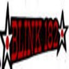 Red and black stylized text within a star-shaped border on a white background, with pixelated edges and color bleeding.