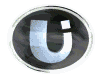 oval-shaped icons with metallic silver 'U' symbols on dark backgrounds, each icon showing a different frame of a subtle animation cycle