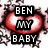 A red heart with a cracked, distressed background displays text that changes from "BEN MY BABY" to "R.I.P." in black rectangular blocks.