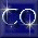 Two side-by-side pixelated circular icons with white outlines on a dark blue background, each containing a central vertical line and small white dot.
