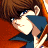 A split-frame contact sheet showing a pixelated anime character on the left and green text logo on the right, both in low-resolution 48x48 style with visible dithering.