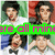 pixelated character images with green and pink text overlays, showing varied facial expressions against colored backgrounds