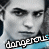 Animated contact sheet of a male character's face with repeated "dangerous" text across multiple frames showing subtle facial expression changes.