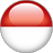 Static circular icon with horizontal red and white color split, smooth gradient on the red section, pixelated edges, and no visible text or additional elements.