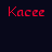 A static contact sheet showing two identical frames of a pixelated red text "Kacee" on dark background with white skull and crossbones icon in bottom right corner.