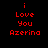 Red pixelated text 'i Love You Azerina' on a black background with yellow circular glow in some frames.