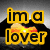 Animated sequence of hands forming a heart shape with text overlays reading "im a lover for what i love" and "but i'll fight", featuring yellow-orange lettering on dark background.