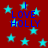 Red background with cyan stars and blue text reading "I LOVE HOLLY" in four identical arrangements.
