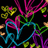 Pixelated heart shapes in pink, blue, green, and yellow animate over a black background with text 'love cheering!' on cyan.
