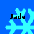 Four identical light blue snowflake icons with black text "Jade" on a solid blue background, arranged in a pattern