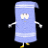 A pixelated animated buddy icon featuring a blue towel character with white stripes and yellow feet on the left, next to green text reading "Original Icons .com" on a dark green background.