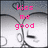 Animated pixel art of a character's face with pink text changing across frames, showing sequential phrases.