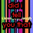 Pixelated text phrases in various colors on a striped background with subtle horizontal line artifacts.
