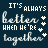 A contact sheet of three animated frames showing a dark blue background with white text reading "IT'S ALWAYS better WHEN HE'RE together" and small star symbols, arranged in a 2x2 grid with one gray square placeholder.