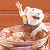 A 50x50 pixel animated buddy icon featuring a cartoon mouse character on the left and green text reading "Original Icons .com" on the right, displayed as a contact sheet with two frames showing motion.