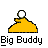 Pixelated yellow bell-shaped icon with a circular top and black outline, below which is bold text reading 'Big Buddy' in blocky font.