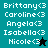 Pixelated text list of names with heart symbols on teal and black backgrounds, featuring a star icon change between frames.