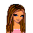 Pixel art contact sheet showing multiple frames of a cartoon girl character in pink outfit with brown hair, alongside repeated "Jackie" text variants and heart motifs on white background.