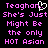 Pixelated text in pink on black background with a white heart symbol replacing the 'a' in 'Teaghan' on the left side.