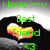 Green text 'i love my Best Friend <3' overlaid on hands forming a heart shape with a yellow-orange gradient heart in the center.