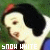 Animated sequence of Snow White's head turning left to right with text variations, set against a green background.