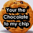 A pixelated chocolate chip cookie with three lines of text overlaid, each line in a black rectangular block with white lettering.