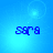 Blue background with four identical pixelated 'sara' text icons arranged in a , each icon featuring subtle light effects