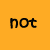 Pixelated cartoon bunny with raised arms, pink nose and belly, on orange background with 'not listening' text above.