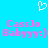 Pixelated blue background with white heart symbol and pink text reading "CassJo Babyyy:)" repeated twice.
