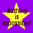 Yellow star-shaped icon with dark text reading "Nothing is impossible!" on purple background, showing pixelated animation variations.
