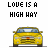 Animated contact sheet of a yellow taxi icon with changing text above it, displayed in 5x5 grid format on gray background.