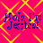 A static image with a bright pink background and yellow crisscross lines, displaying the text "Hola I'm Jessica!" in blue pixelated font.