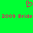 Green background with pink pixelated text and a heart symbol above the text.