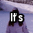 A snowy outdoor scene with a person in winter clothing, showing text changes across six