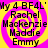 A static image with a bright yellow and pink spiral background displaying text in black pixelated font.