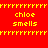 Four quadrants display yellow text on red and pink backgrounds with repeating pixel borders.