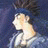 A 48x48 pixel buddy icon featuring a side-profile anime character with spiky dark hair against a blue background, paired with text reading "Anime IM" and "com" on a black background.