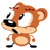 Pixelated cartoon bear character with brown fur and black nose standing next to purple text reading "I LOVE FOAMY!" on white background.