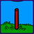 Animated contact sheet showing a ring toss game with a red pole and purple-and-white hoop across nine frames on a blue sky-green grass background.