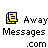 Yellow and black pixelated icon with 'Away Messages .com' text below, displayed in a with multiple identical copies