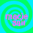 Four identical pixelated icons arranged in a , each featuring pink text 'macie jail' over green and blue spiral backgrounds