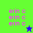 Pixelated text 'erin c' repeated three times on green and blue backgrounds with a star icon changing color between frames.