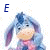 Animated contact sheet of Eeyore from Winnie the Pooh showing sequential text changes above and heart symbols in later frames.