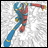 A 48x48 pixel animated buddy icon featuring a colorful anime-style character in mid-action pose with visible text "Anime IM" and "COM" on the right side of the contact sheet.