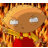 Pixelated cartoon character with brown skin, large white eyes, and orange hair wearing a red shirt against an orange-yellow background.